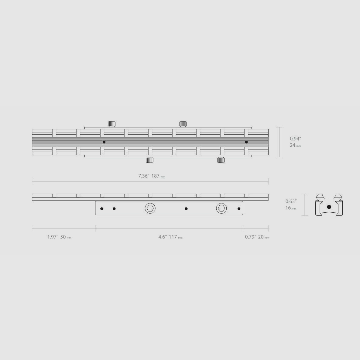 HAWKE 22404 Adapterschiene 3/8" RIFLE TO WEAVER EXTENSION 1 Stück