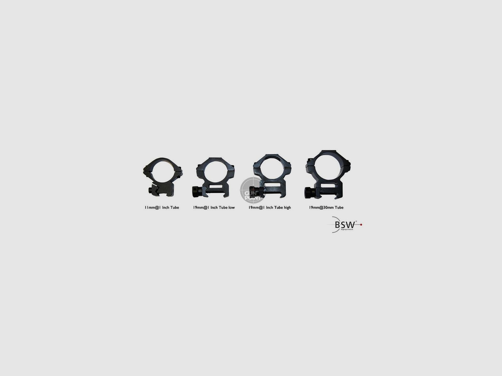 X-SCOPE Ringe fr Armbrste | 19mm@1 Inch - 2,54 cm Tube | low