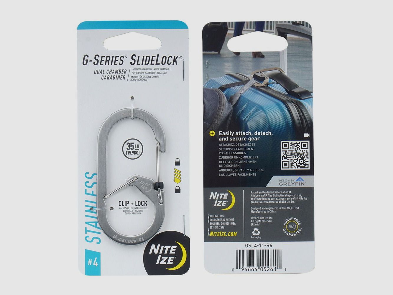 Nite Ize G-Series SlideLock #4 Zilver