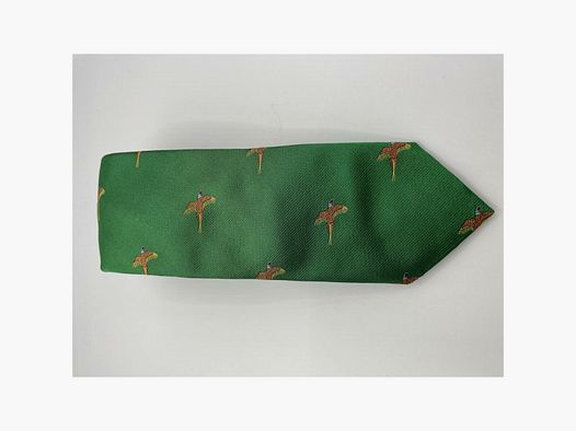 Tie green motif pheasant