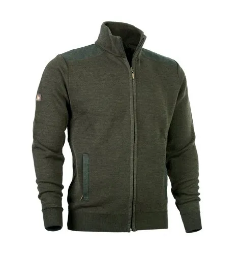 TAGART - Sweter męski myśliwski MOORE II w kolorze zielonym z krótką stójką, zdjęcie 1 z 3