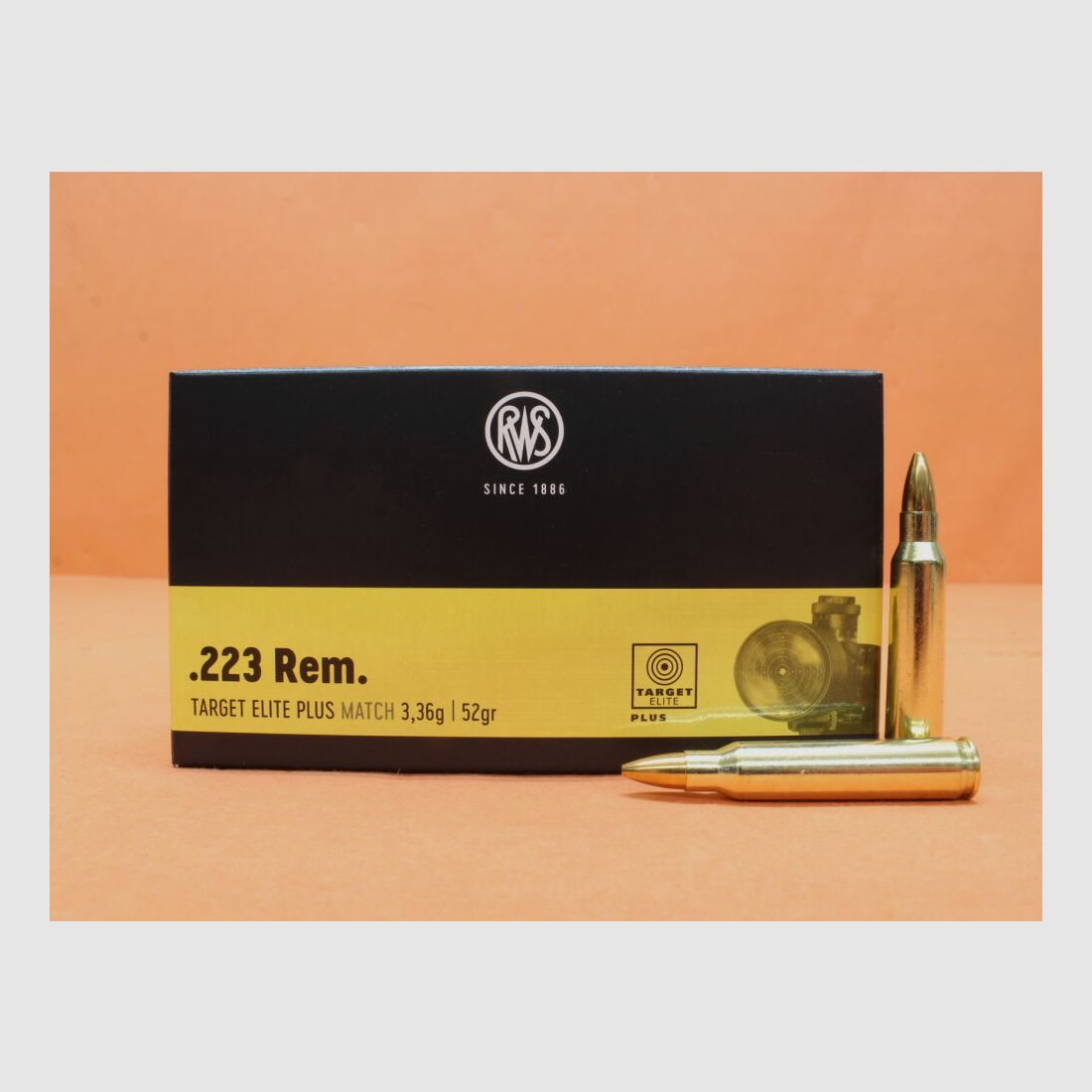 RWS cartridge .223Rem RWS 52grs HPBT (2411633) VE 20 cartridges (Target Elite Plus)/ 3.37g hollow point match