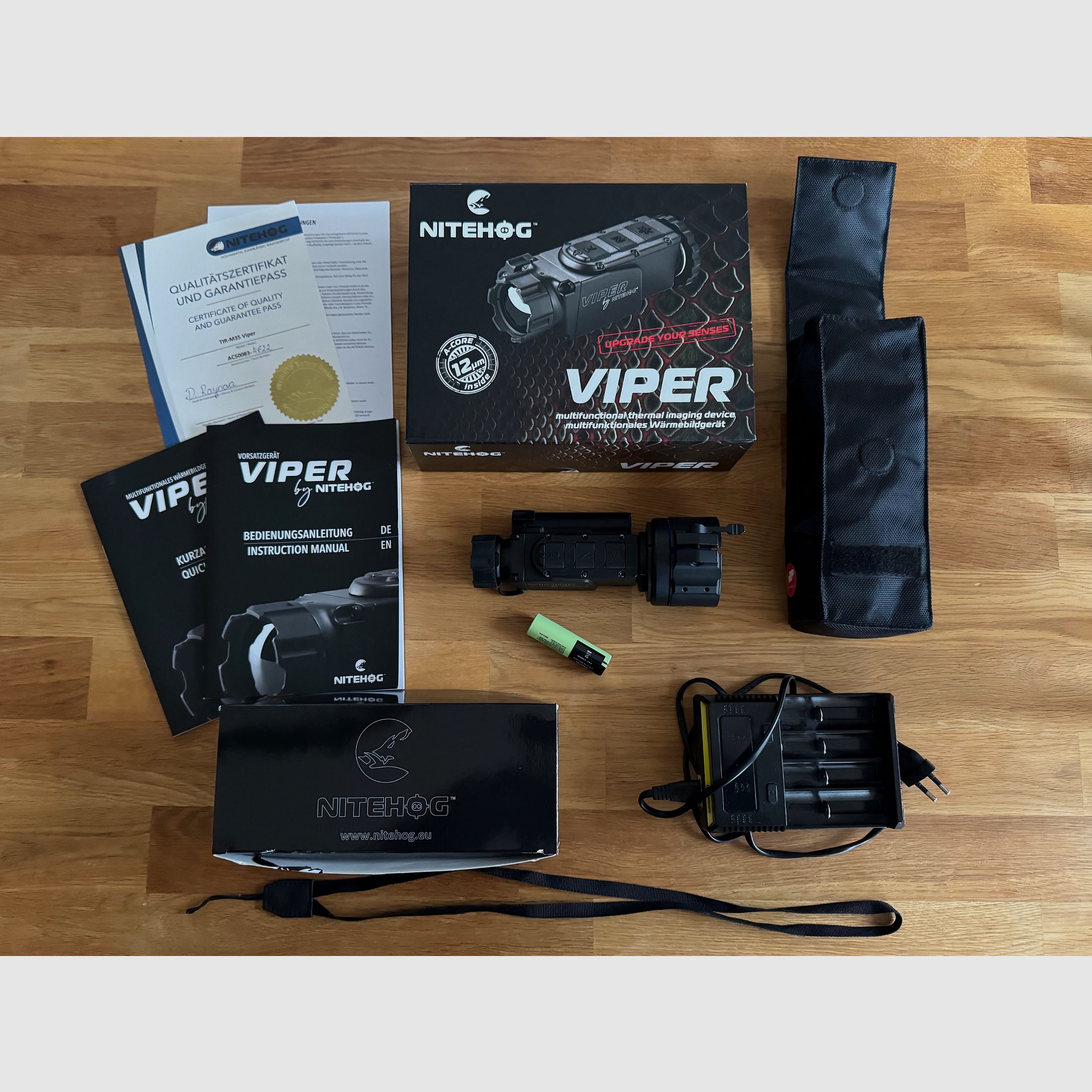 Nitehog TIR-M35 AC Viper Wärmebildvorsatzgerät (Gen. 1) SOFORT EINSETZBAR, da geladene) Batterie und 62er Rusan-Adapter inklusive