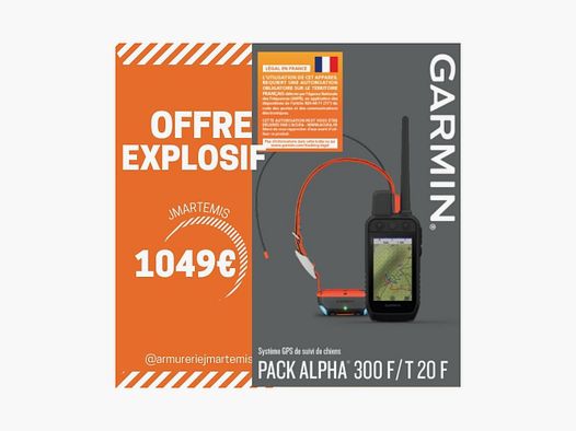 Garmin Alpha 300F with a collar T20F + 1 year ACUFA – Official pack France with license included