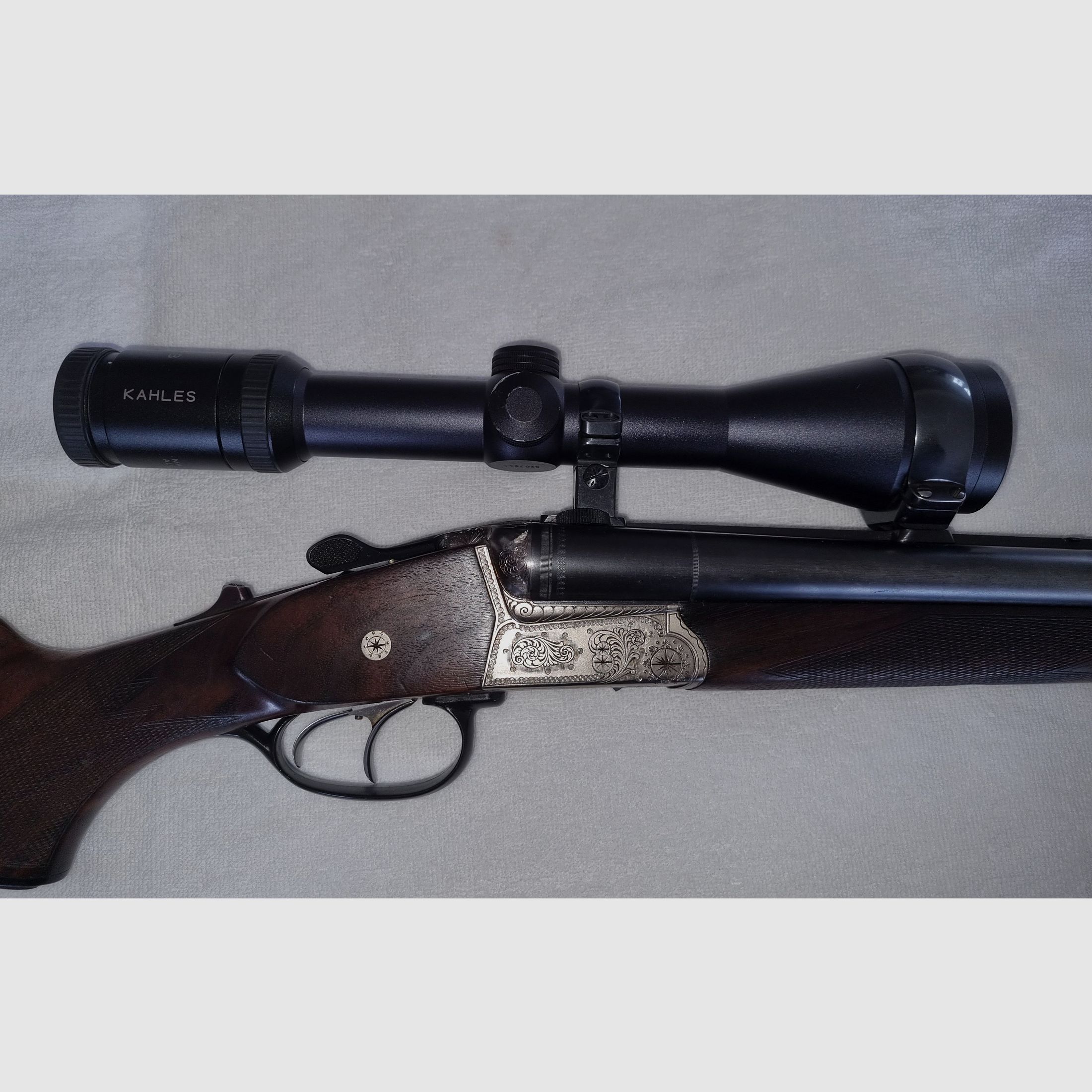 Krieghoff Drilling 7x65, Einstecklauf 22er Magnum, Kahles Zielfernrohr