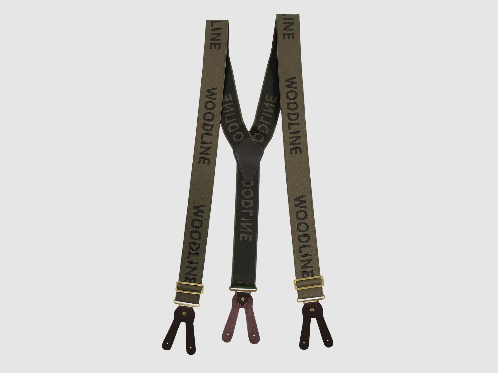 Woodline Hosenträger Riemen Braun/Grün 50 mm