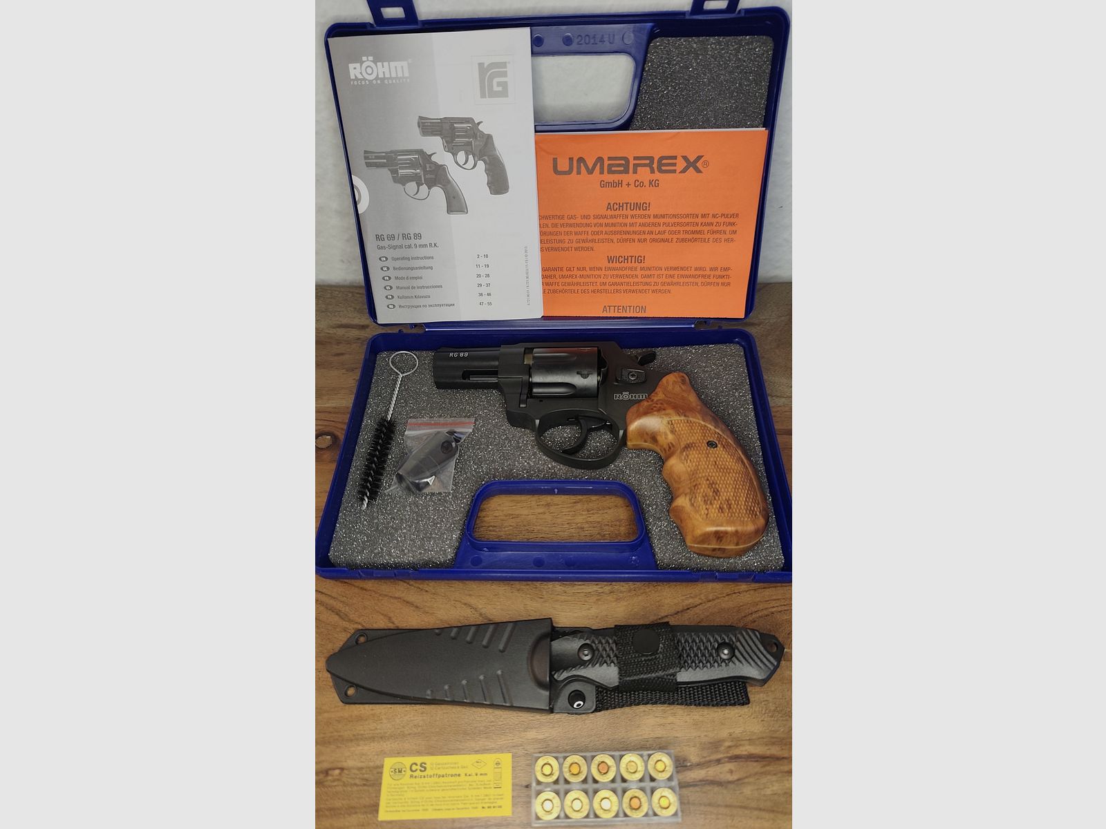 Röhm RG 89 !!Laden Neu!! PTB 976 + 10 Schuss CS Gas+ Jagd&Angelmesser