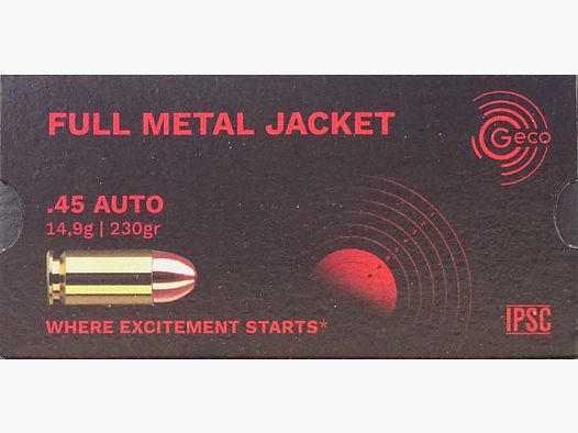 Geco .45Auto FMJ 230grs - 50 shots