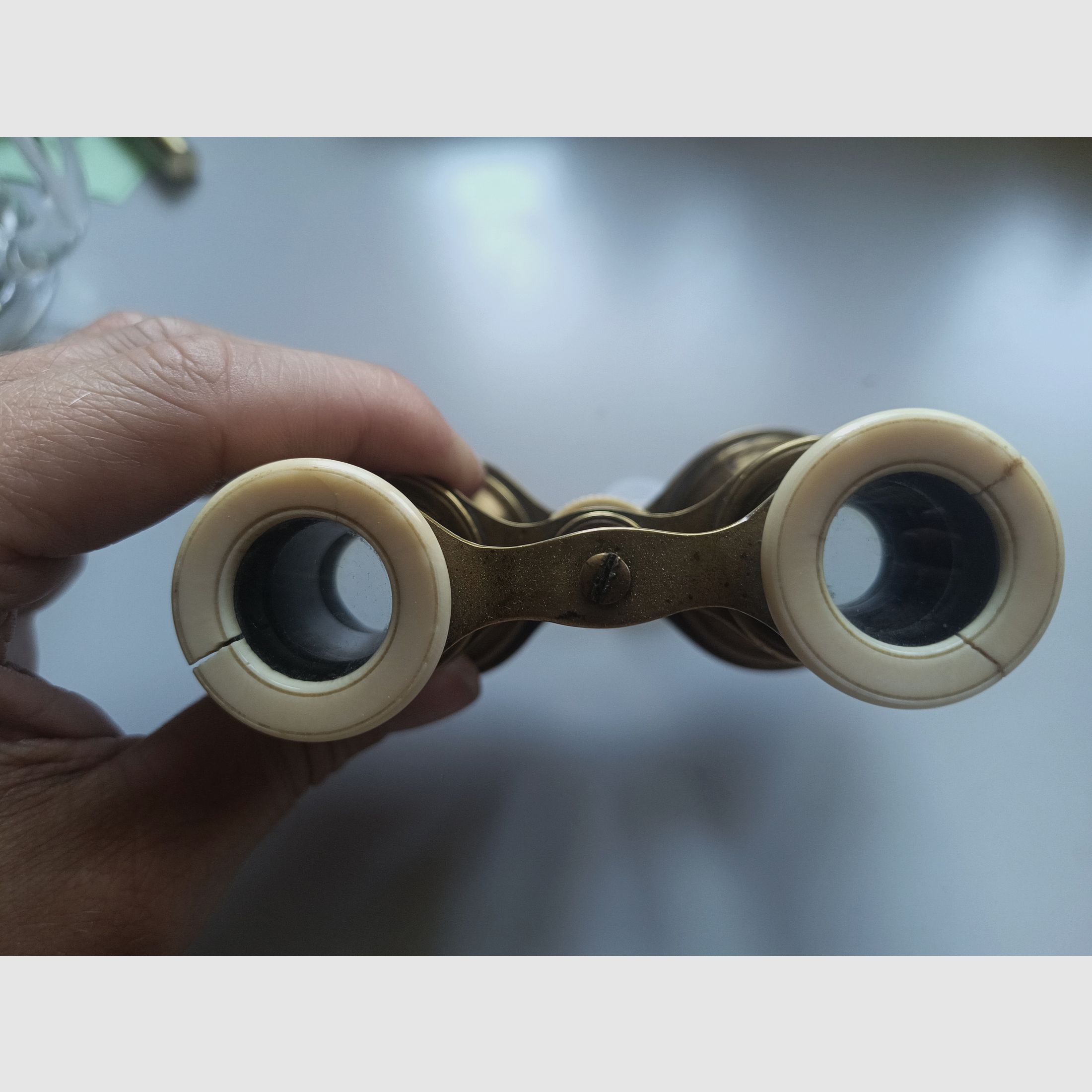 Fernglas Messing Antik Bein Okular Opernglas