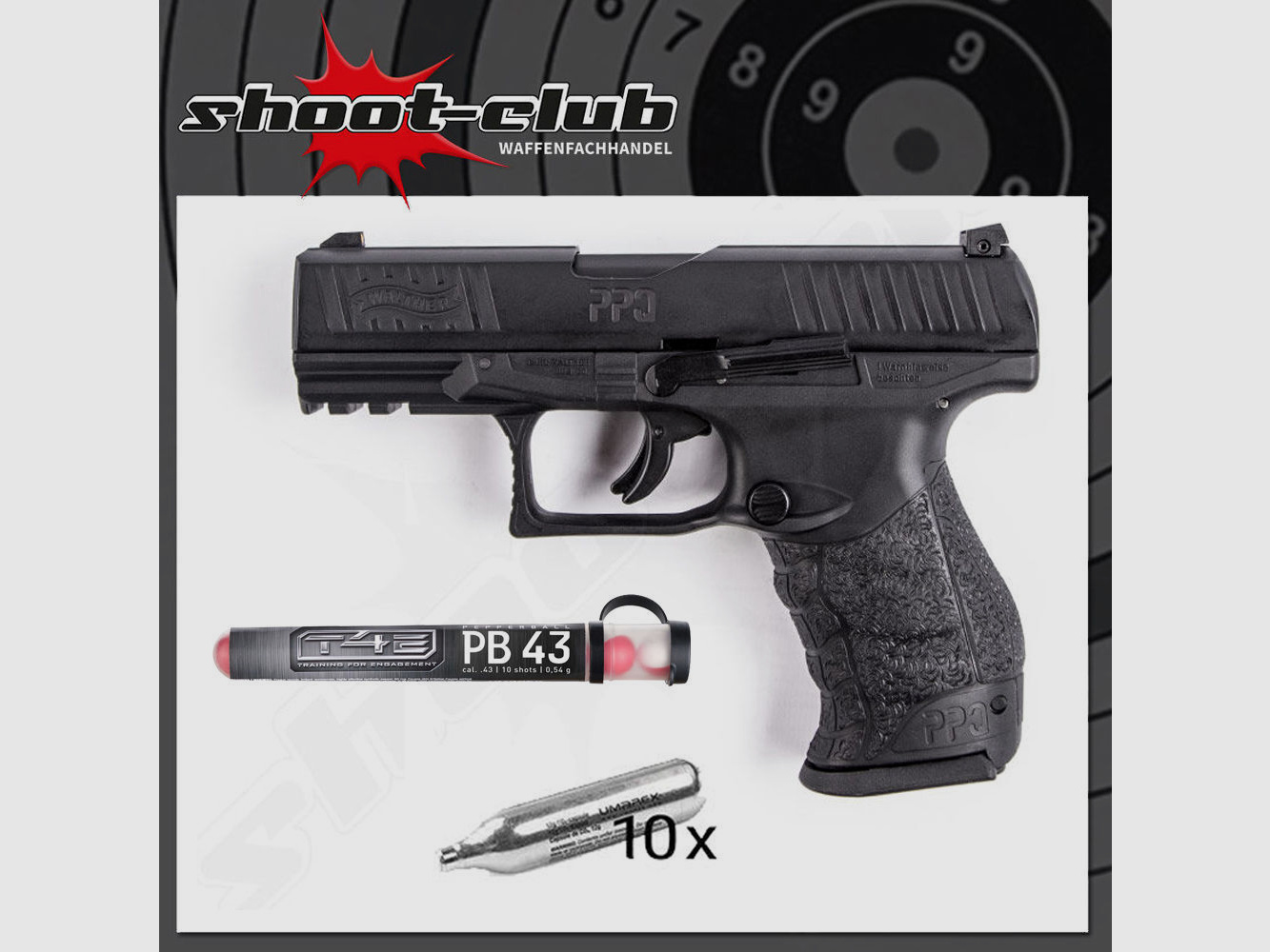 Walther PPQ M2 T4E RAM Markierer .43 im Set T4E Pepperballs .43