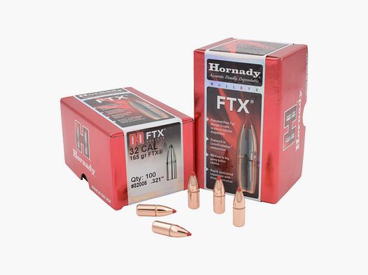 Hornady FLEX TIP RIFLE BULLETS .32/.321 165GR FTX – 100 Stk.