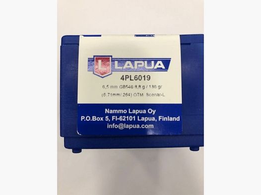 LAPUA GESCHOSSE C6,5MM 136GR SCENAR