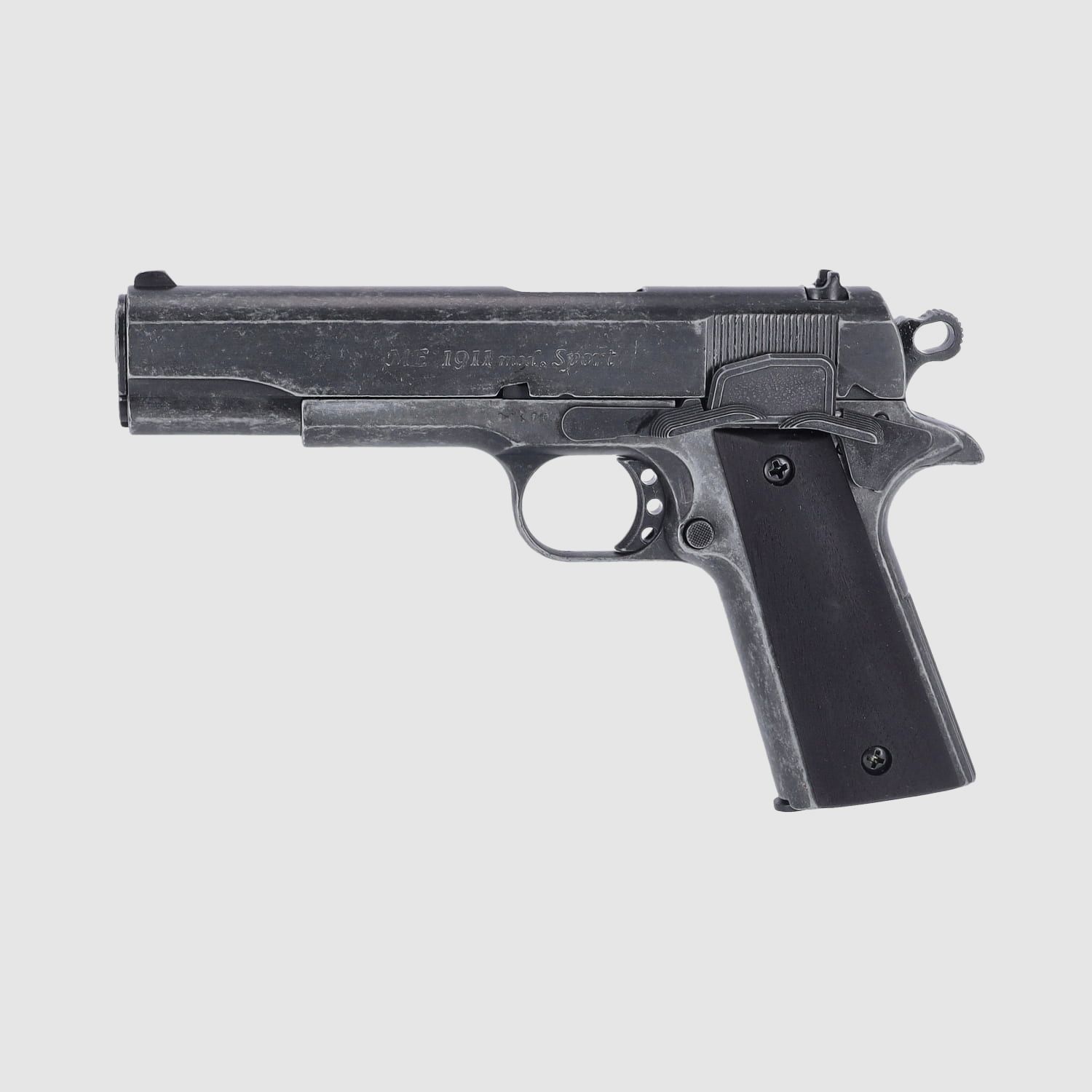 ME-Sportwaffen ME 1911 Sport cal. 9 mm P.A.K. look anticato impugnatura in legno pistola a salve, immagine 1 di 3