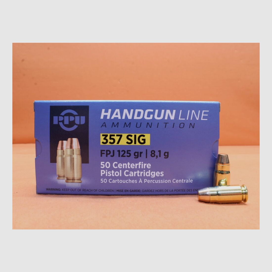 PPU Prvi Partizan Cartucce .357SIG Prvi Partizan 125grs FPJ (A-446) VE 50 cartucce/ 8,1g palla piena a testa piatta