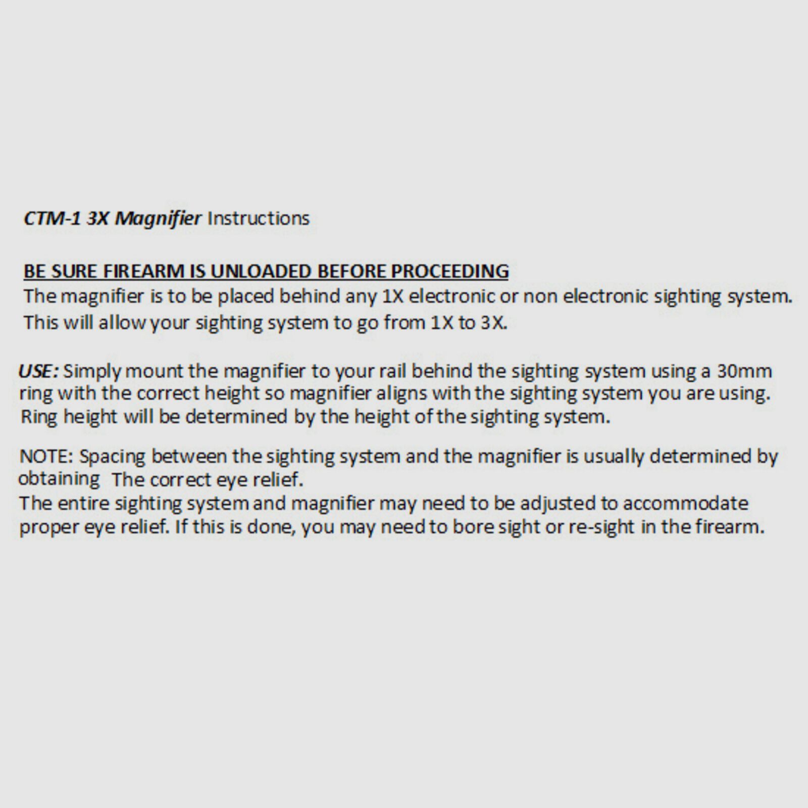 Sun Optics USA Magnifier 3x mit Montagering