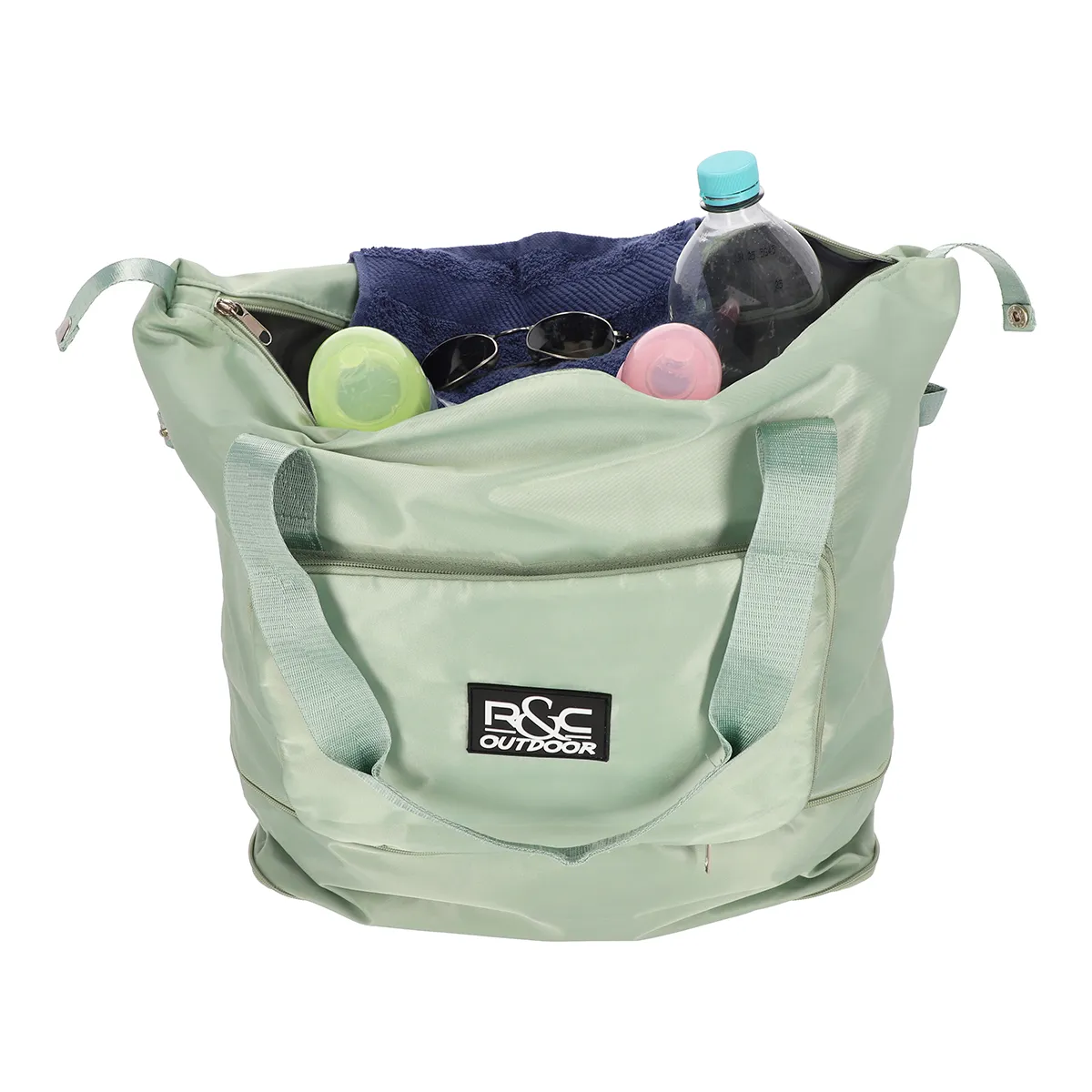 Bag da viaggio verde pastello pieghevole, immagine 4 di 8