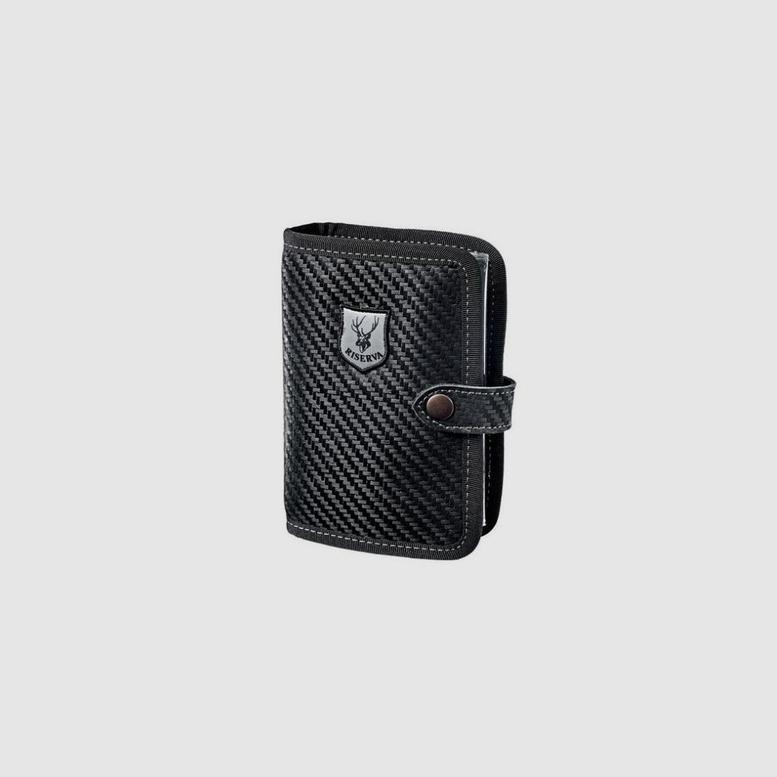 RISERVA R2223 LICENSE HOLDER LEATHER CARBON CM 11X14, image 1 of 2
