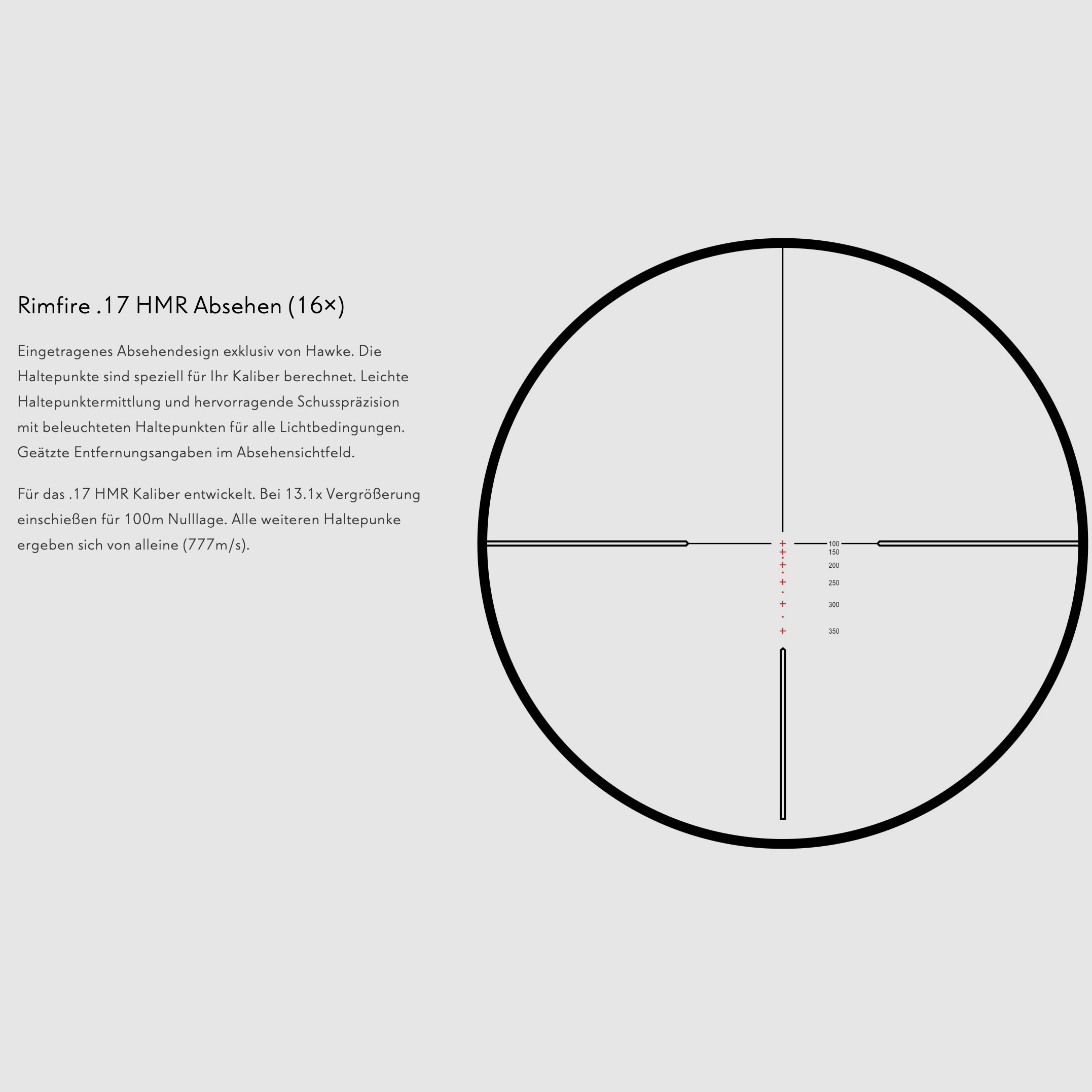 HAWKE 14261 Lunette de tir VANTAGE 4-16x50 AO RIMFIRE 17 HMR Réticule lumineux