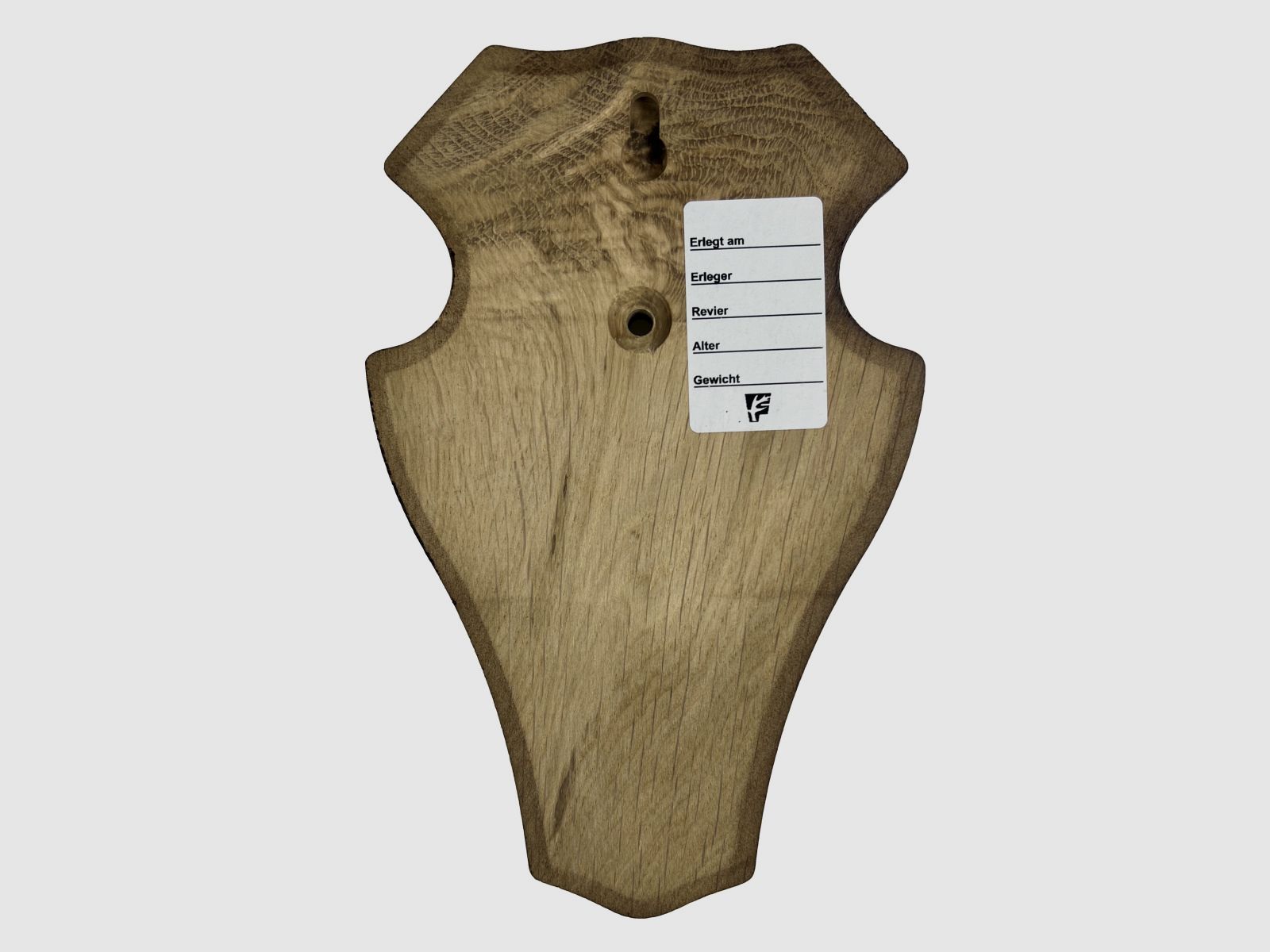 Gehörnbrett Reh 22x13 cm dunkel rund o. Kieferfach