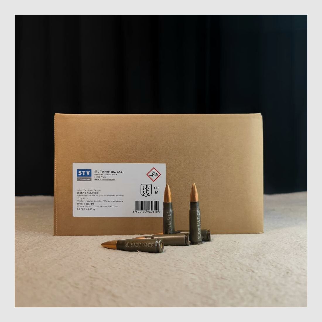 Surplus STV-Scorpio 7.62x39mm 500 cartridges