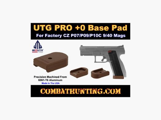 UTG PRO +0 Base Pad, CZ P07/P09/P10C, Matte Bronze Aluminum