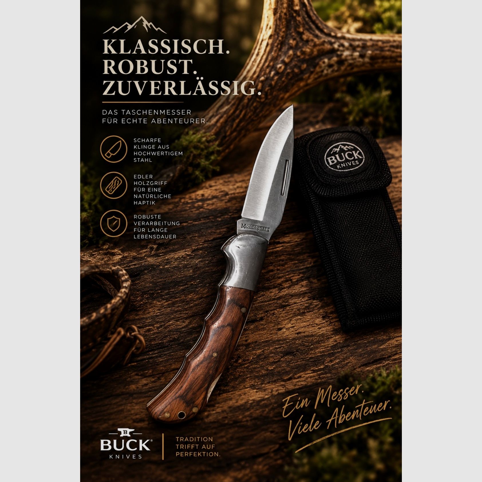 Buck Knive Montagnard couteau pliant