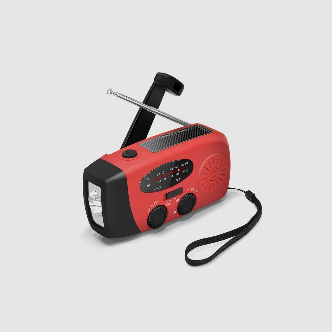 Kurbelradio FM/AM mit Powerbank und Solaraufladung