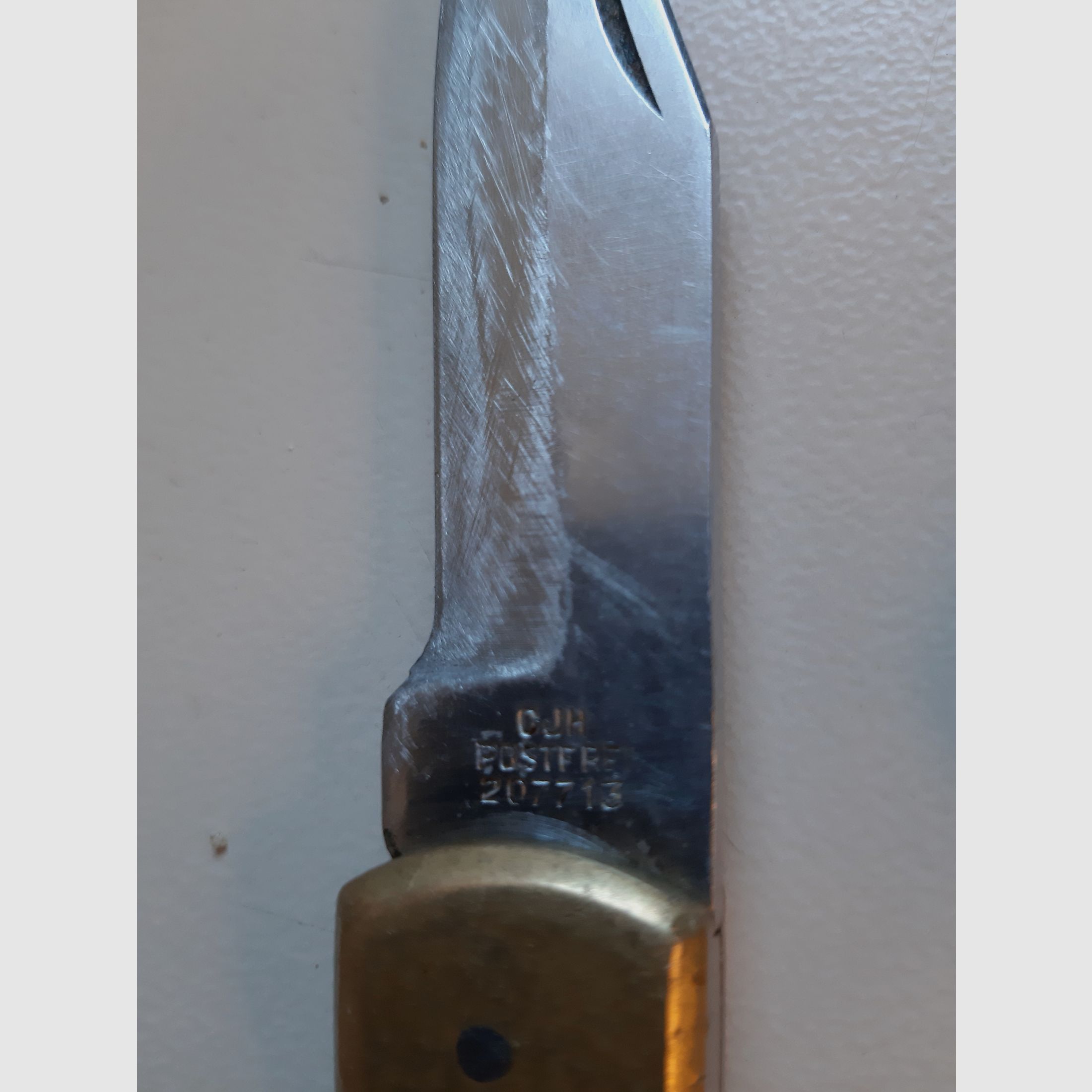 40 Jahre junges Herberts JAGDMESSER Klappmesser - CJH 207713  Mechanik TOP , schliff unsauber, Optik ( schmutzig )