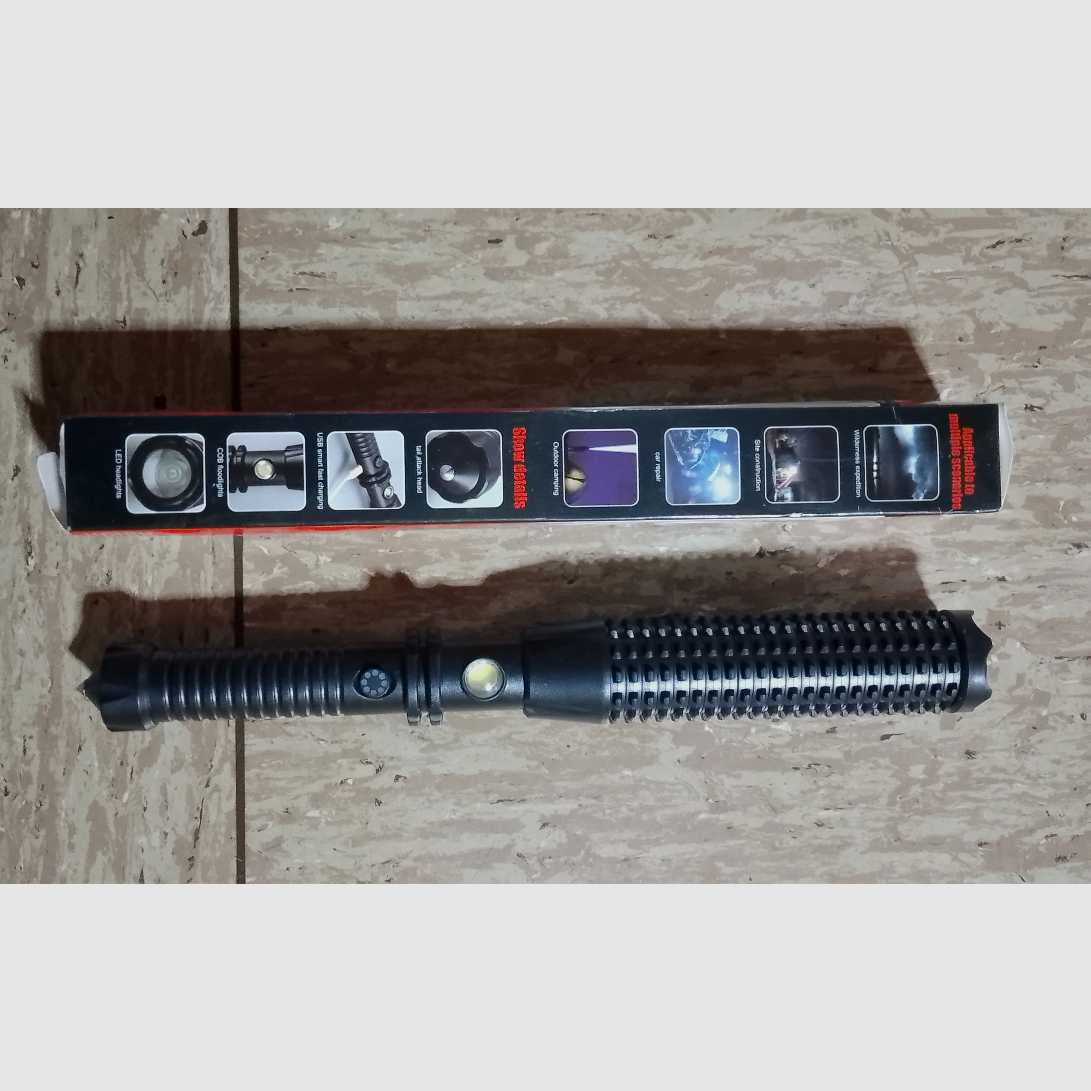 Tactical Flashlight Water Proof Taschenlampe Window Hammer Strobo funktion Aufblasbar usb fast charging