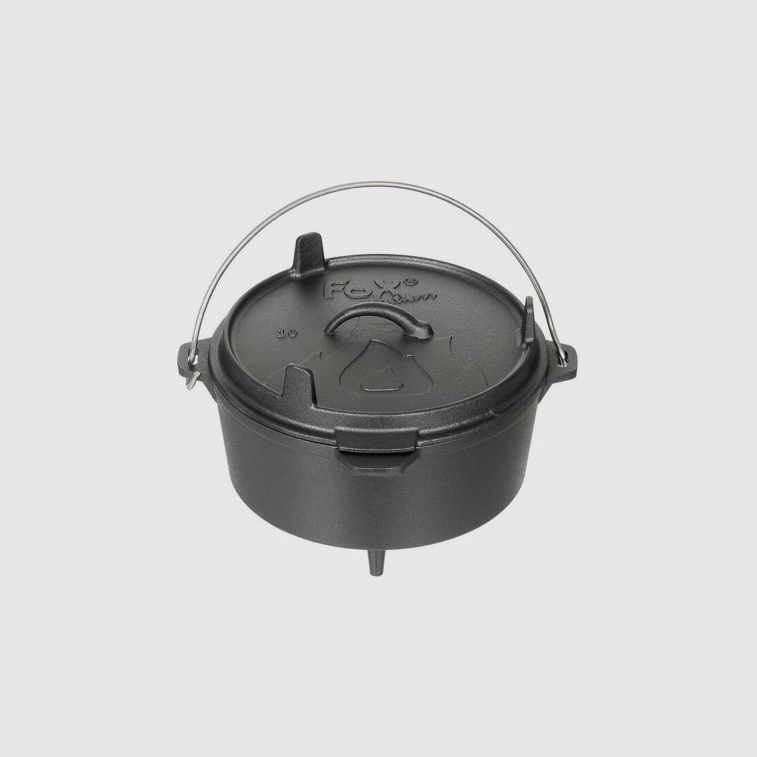 Feuertopf / Dutch Oven - Gusseisen - ca. 3,8 L - zum Kochen und Backen im Lagerfeuer / Glut