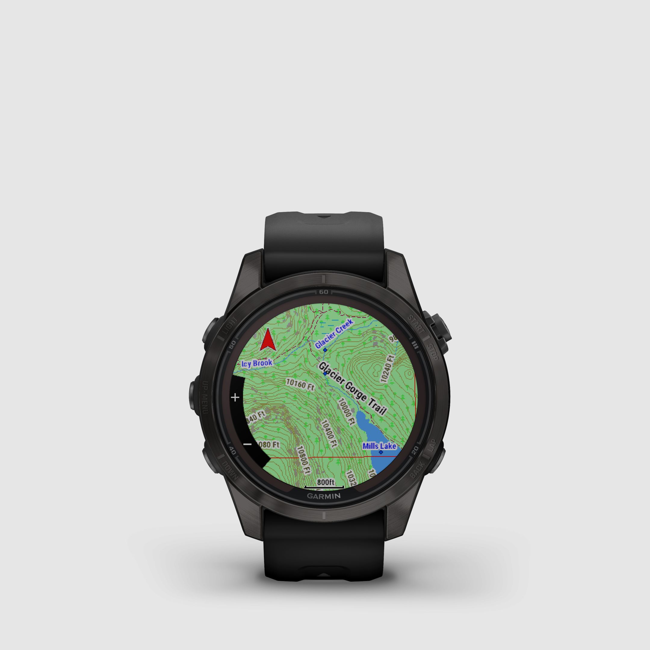 Garmin fēnix® 7S Pro – Edición Sapphire Solar, Negro/Gris Carbón Titanio DLC con correa de silicona QuickFit® de 20 mm