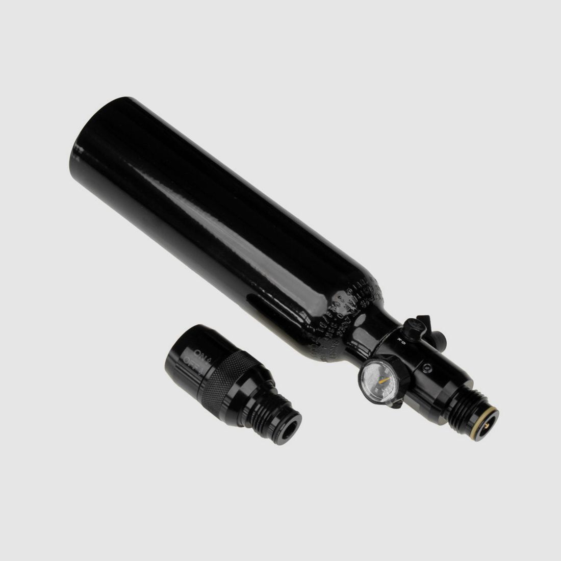 BUNDLE | 0,2 LITER HPA Flasche 800 PSI / 1100 PSI + ON/OFF Adapter | SCHWARZ | HPA System | Paintball Markierer | RAM Waffen | FSC Pistol | FSC XP | Valken Milsig M17