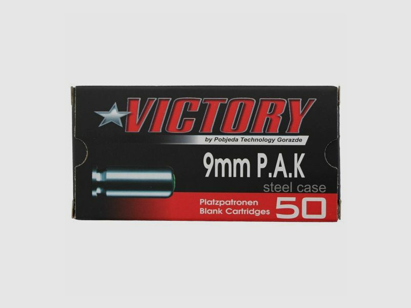 Pobjeda Technology Victory Platzpatronen Kal. 9 mm P.A.K. Platzpatronen - 50 Stück