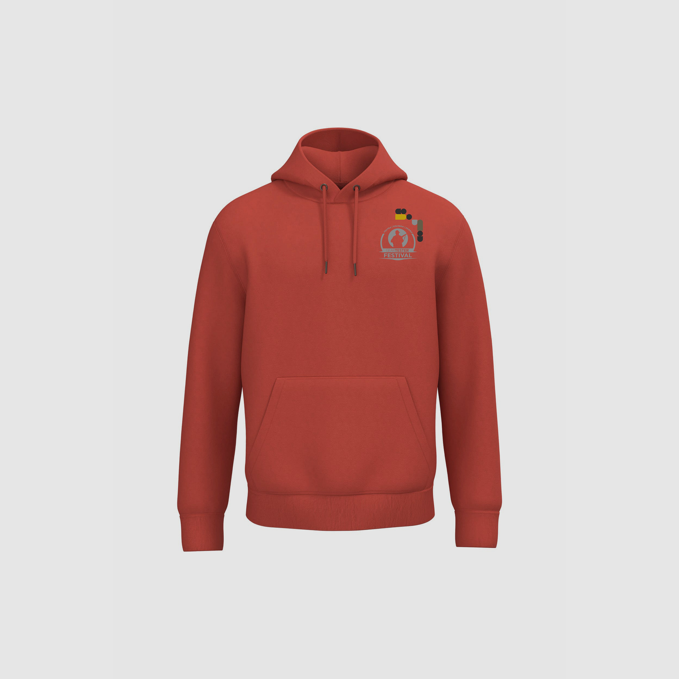 Geartester Festival Bio Hoodie, kleines Logo