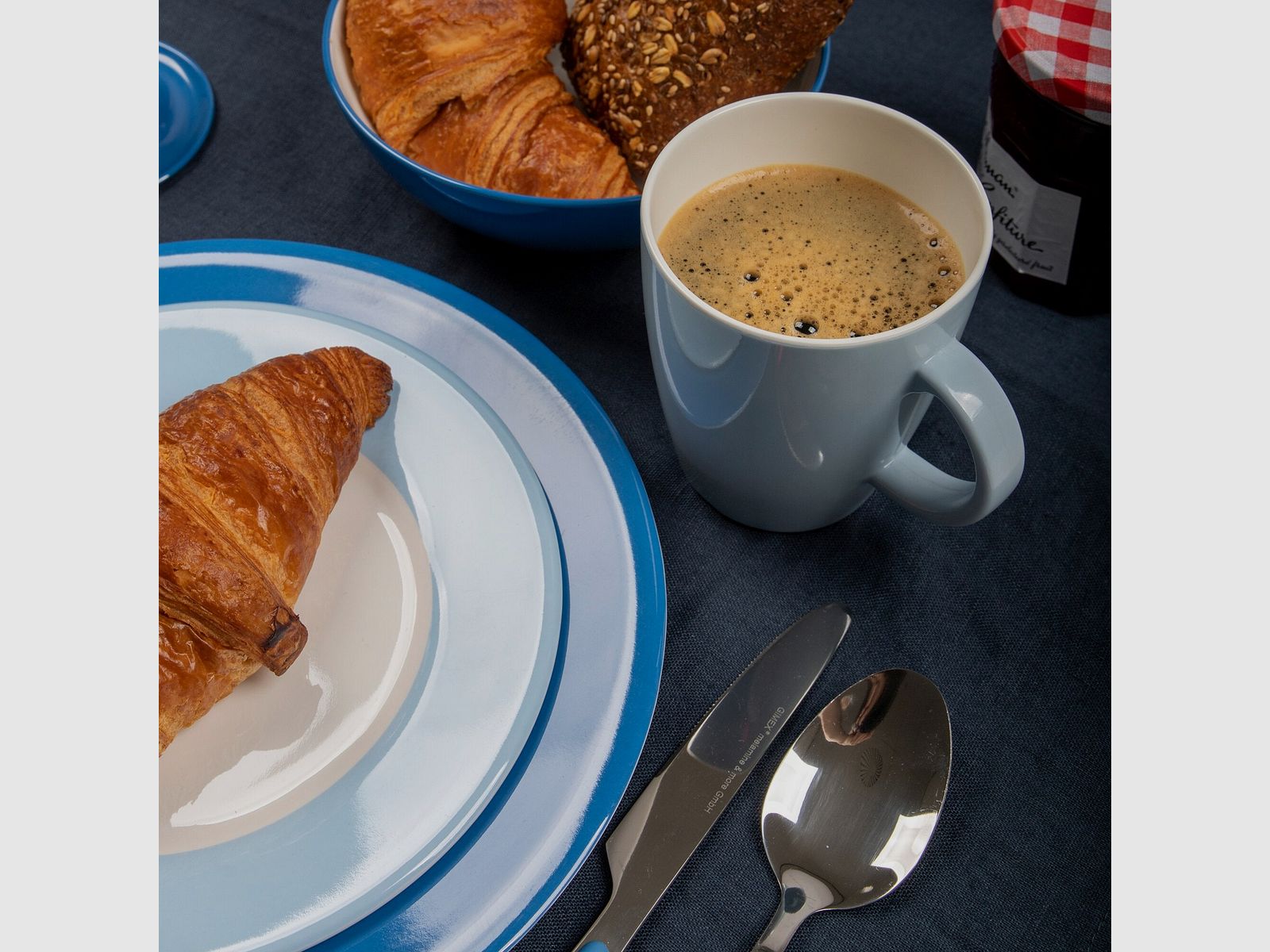 Tableware set Colour Line, blue, image 1 of 8