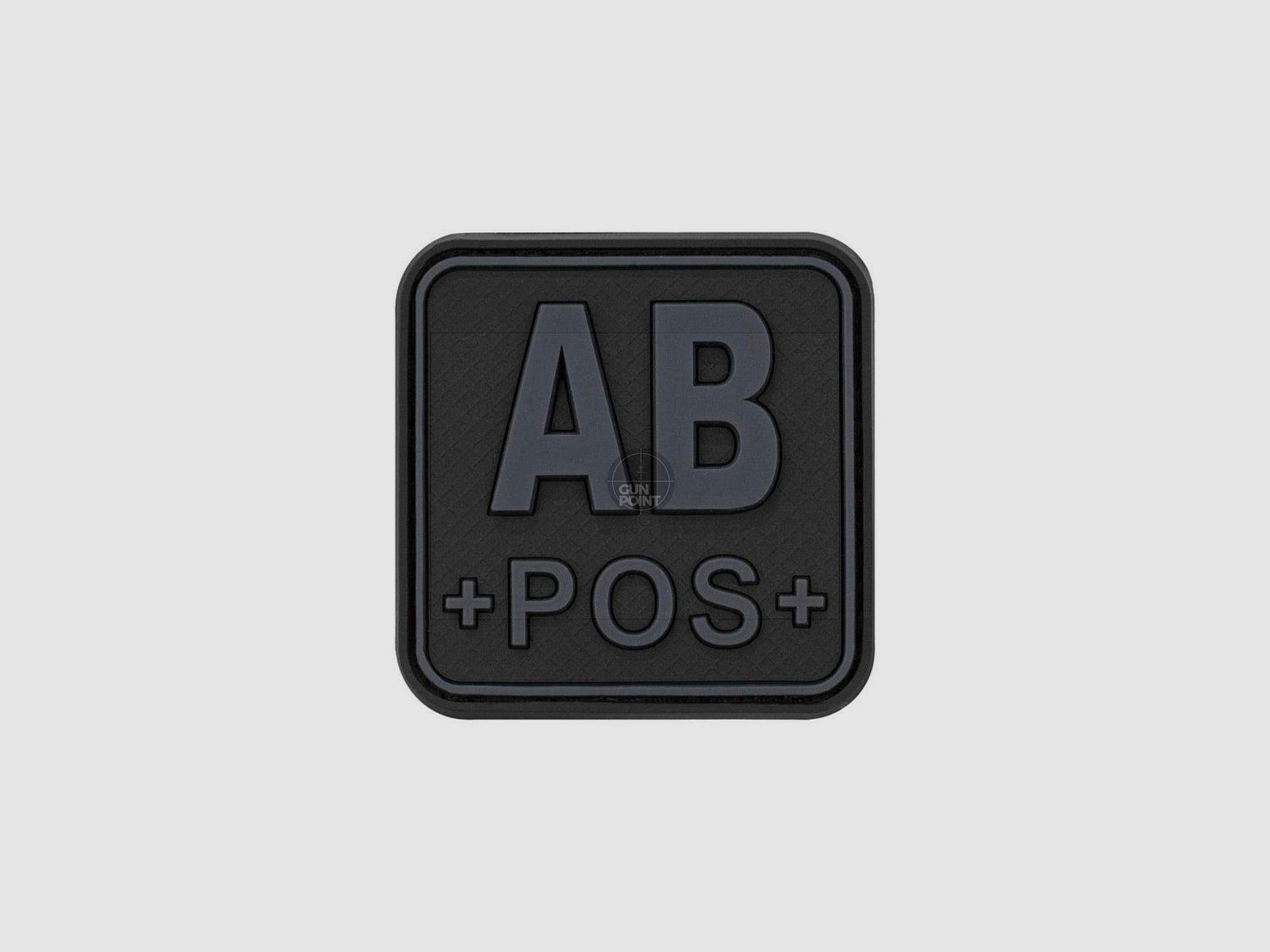 JTG Bloodtype Square Rubber Patch AB Pos-Blackops