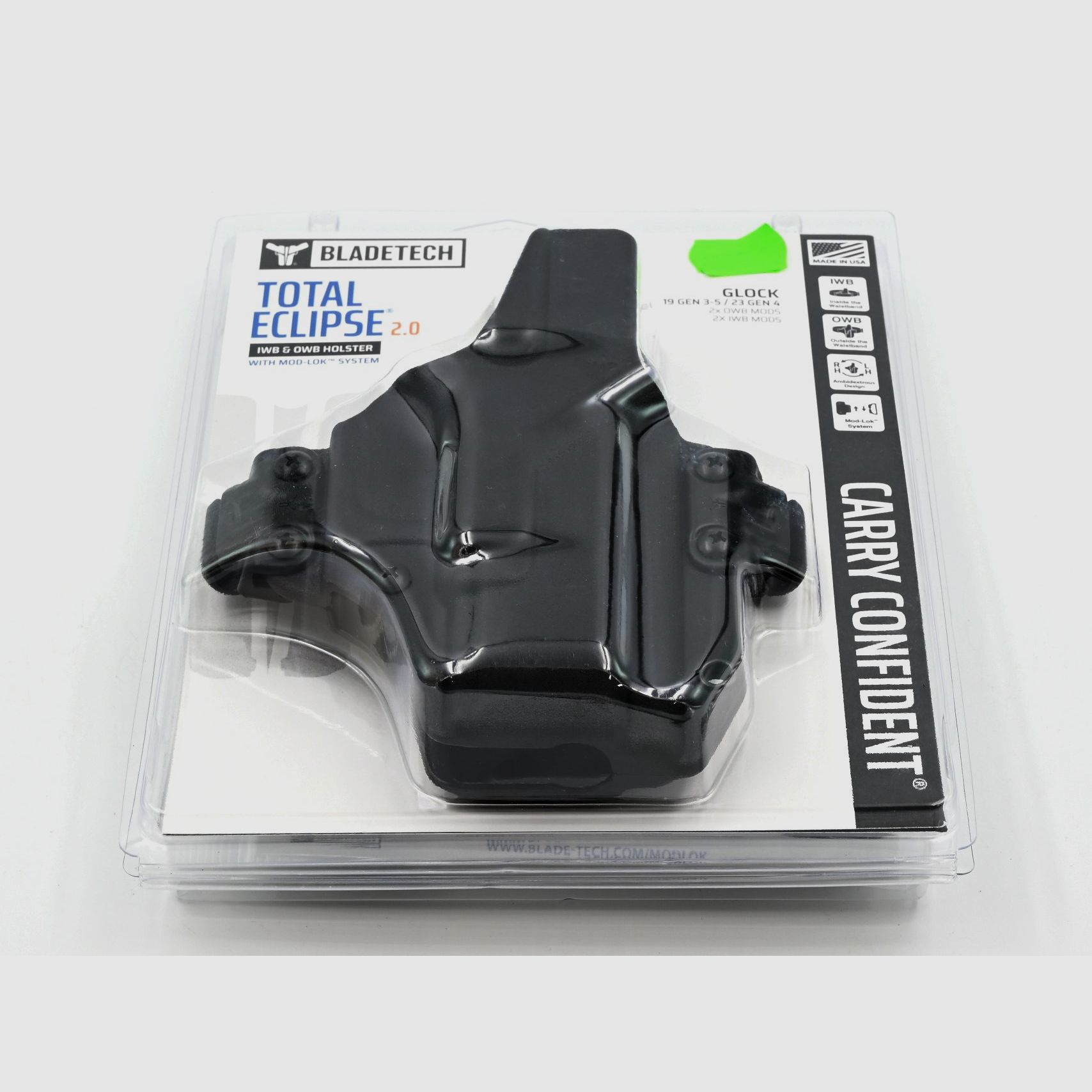 Holster Blade-Tech Total Eclipse 2.0, zu Glock 19/45 /44, OWB/IWB, beidseitig bedienbar