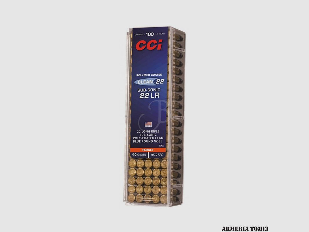 CCI – Cal. .22 LR Target Subsonic 40gr LRN Blu