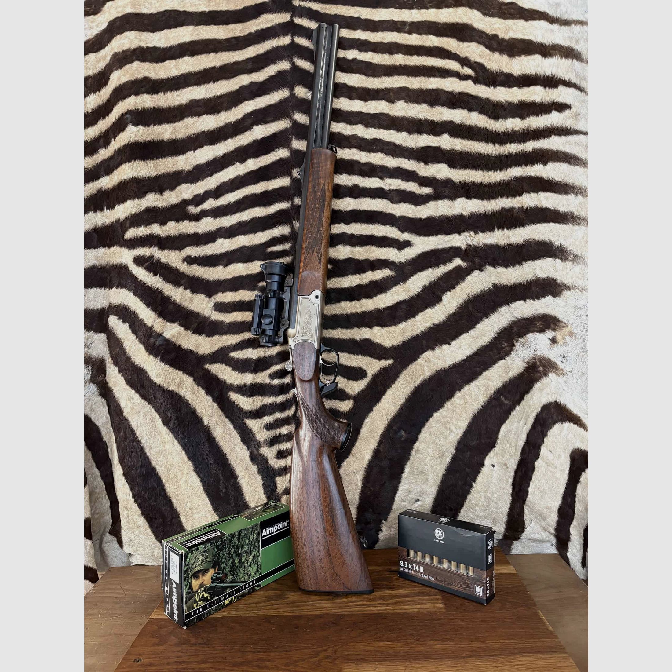 Express Sauer 97 Kal. 9.3x74R – ca. 56cm – Aimpoint 5000SC – Patronen, Bild 1 von 10