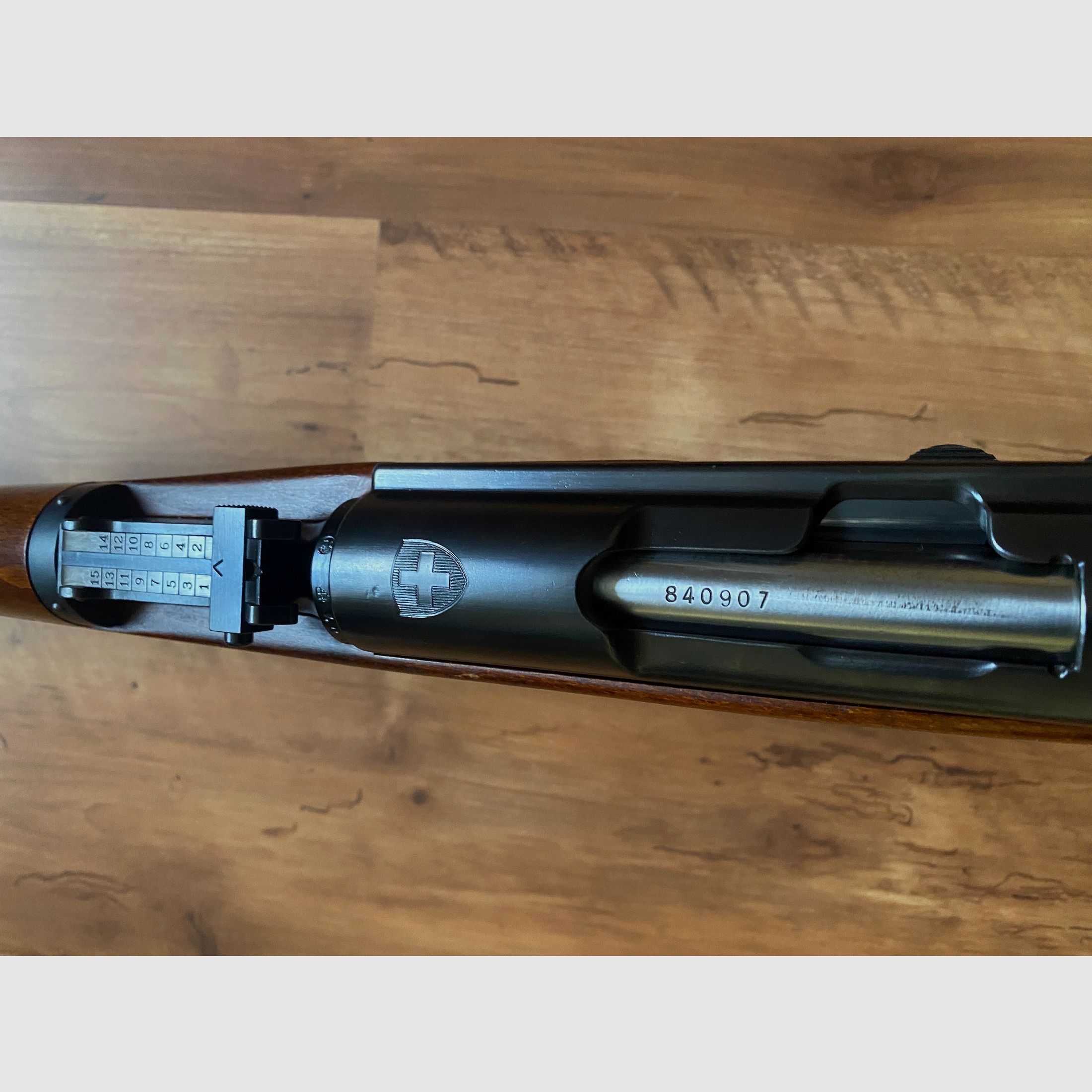 Liquidazione della mia collezione: carabina a ripetizione Schmidt Rubin Model K31 calibro 7,5x55 con baionetta