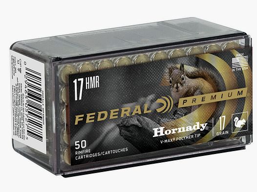 Federal Premium Varmint & Predator .17 HMR 17GR Hornady V-Max 50 cartuchos