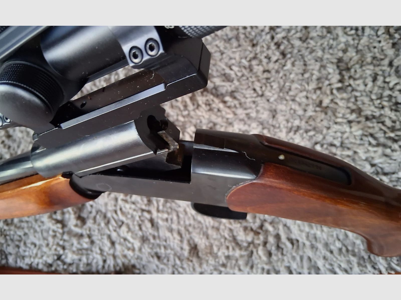 Langwaffe Baikal Kipplaufbüchse 222 Rem. mit Zielfernrohr 3-9x40
