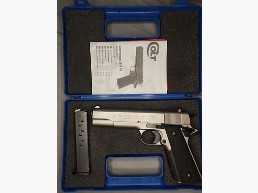 Colt Government 1911 A1 Pistolet alarmowy 9mm P.A.K. Nikiel (PTB 774)