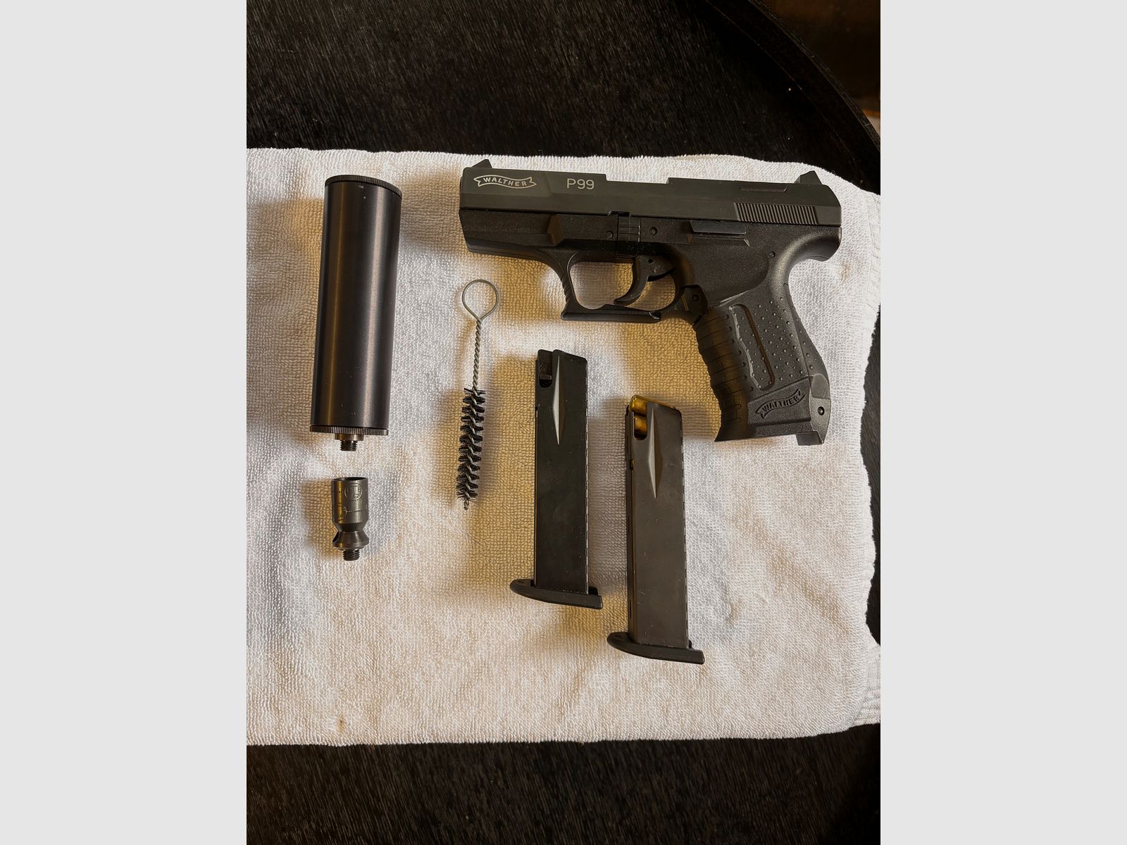 Walther P99 Schreckschuss 9mm P.A.K. (Umarex) - incl. wapenkoffer, vervangend magazijn, geluiddemper en munitie