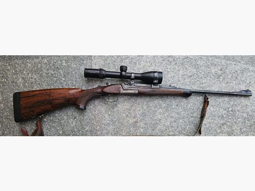 A 43 Side-by-side shotgun Zanardini Mod Prinz Cal. 30 R Blaser Mount Pig's Foot Optic Swarovski Z4i 3-12X50 Ret. 4A 300
