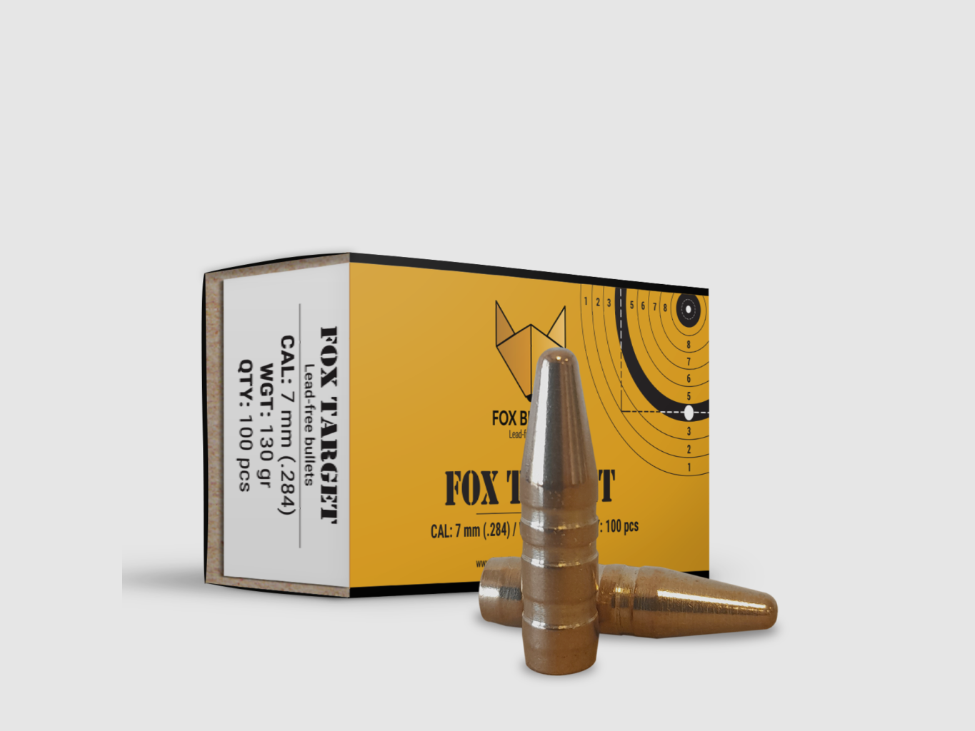Fox Bullets Target .284 8,4 g / 130 gr bleifreie Geschosse – 100 Stück