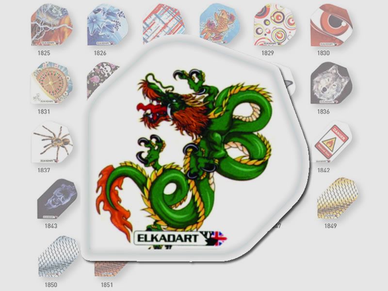 Elkadart Flights Green Dragon Diamond Form 3 StĂĽck