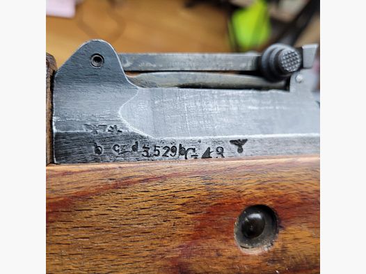 Very beautiful and very rare German semi-automatic rifle Walther G43 – Rare production by « bcd » from May/July 1944 for the SS – Monotoken weapon – beautiful stamps « eagle star » and Saint-Etienne – beautiful wood – « mythical » weapon of WWII – TBE ++