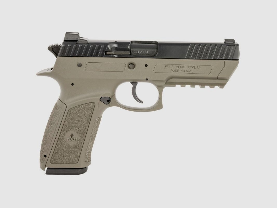 IWI JERICHO 941 9MM PISTOL, 4.4" BARREL, ADJUSTABLE SIGHTS, OD GREEN, image 1 sur 3