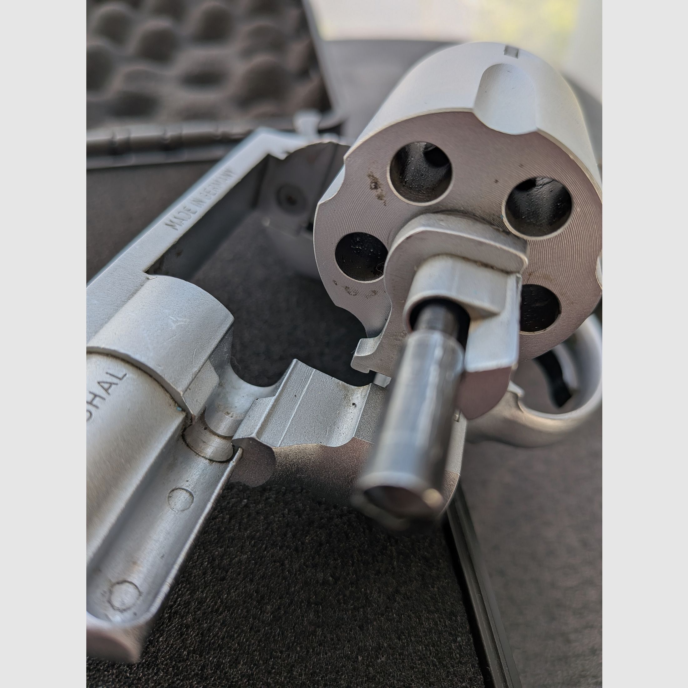 ME 38 Marshal - Revolver - PTB 203/2 - Nickel matt - 9mm Knall - Holzgriff - SSW